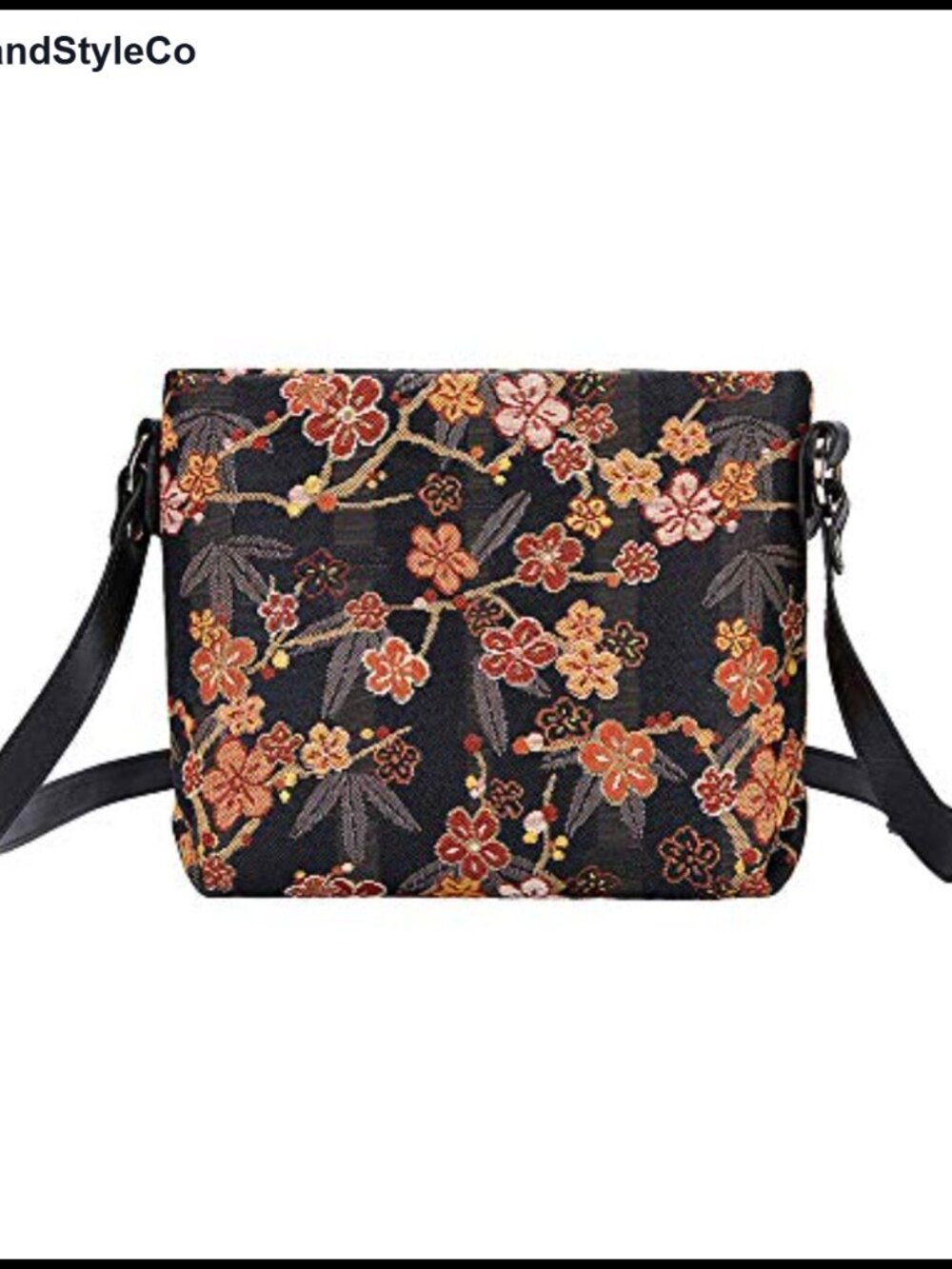 Women's Tapestry Crossbody Bag Shoulder Bag Floral Faux Leather Strap